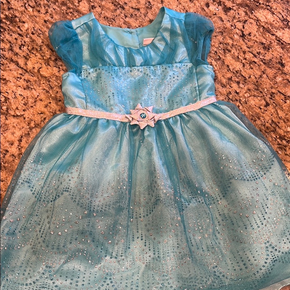 Sparkling Blue Dress with Star Belt